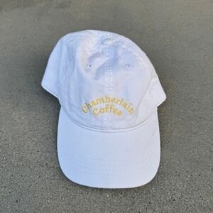Chamberlain Coffee White Cotton Adjustable Dad Hat Yellow Embroidered Logo